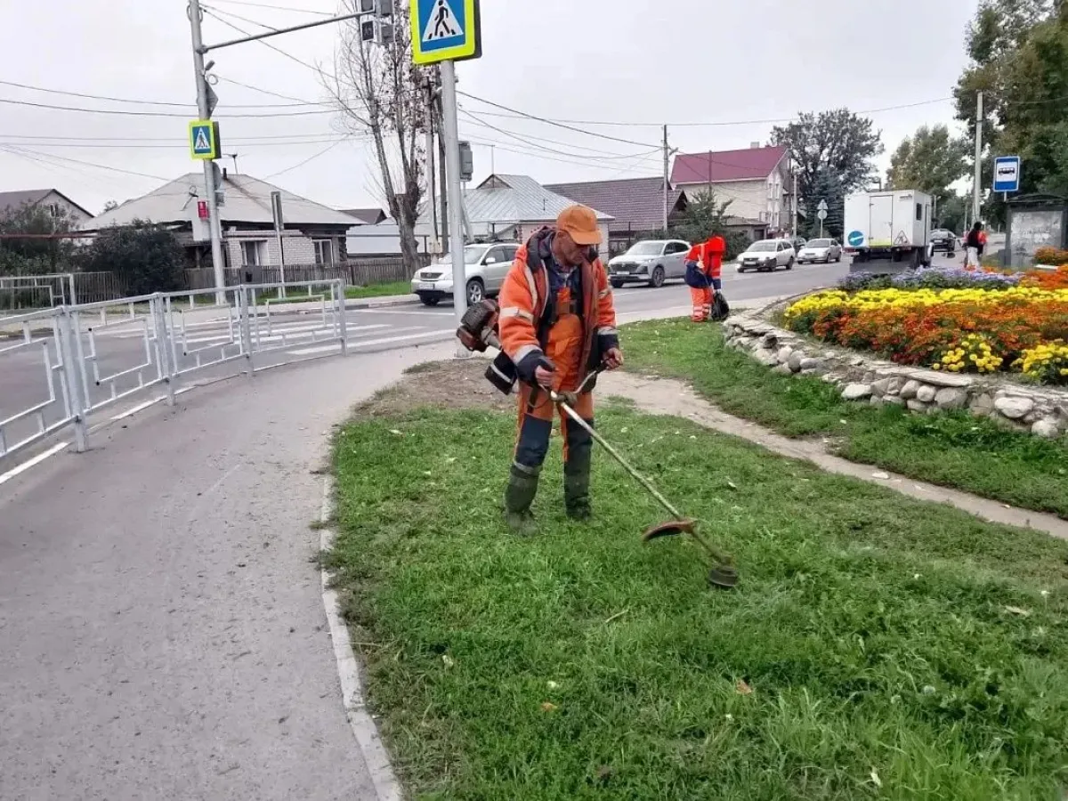 В Барнауле продолжаются плановые работы по покосу травы и благоустройству улиц