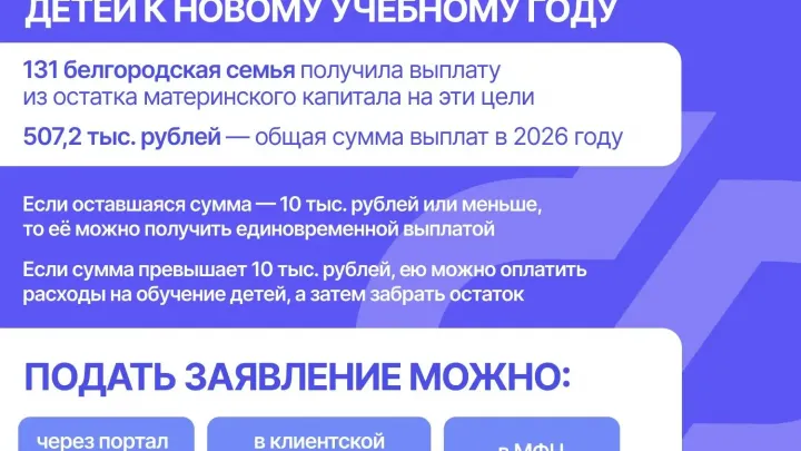 Белгородские семьи получают выплаты из остатков материнского капитала — Белгород Сейчас