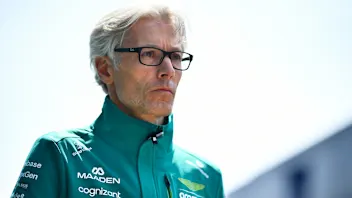 NORTHAMPTON, ENGLAND - JULY 03: Mike Krack, Chief Trackside Officer of Aston Martin F1 Team looks