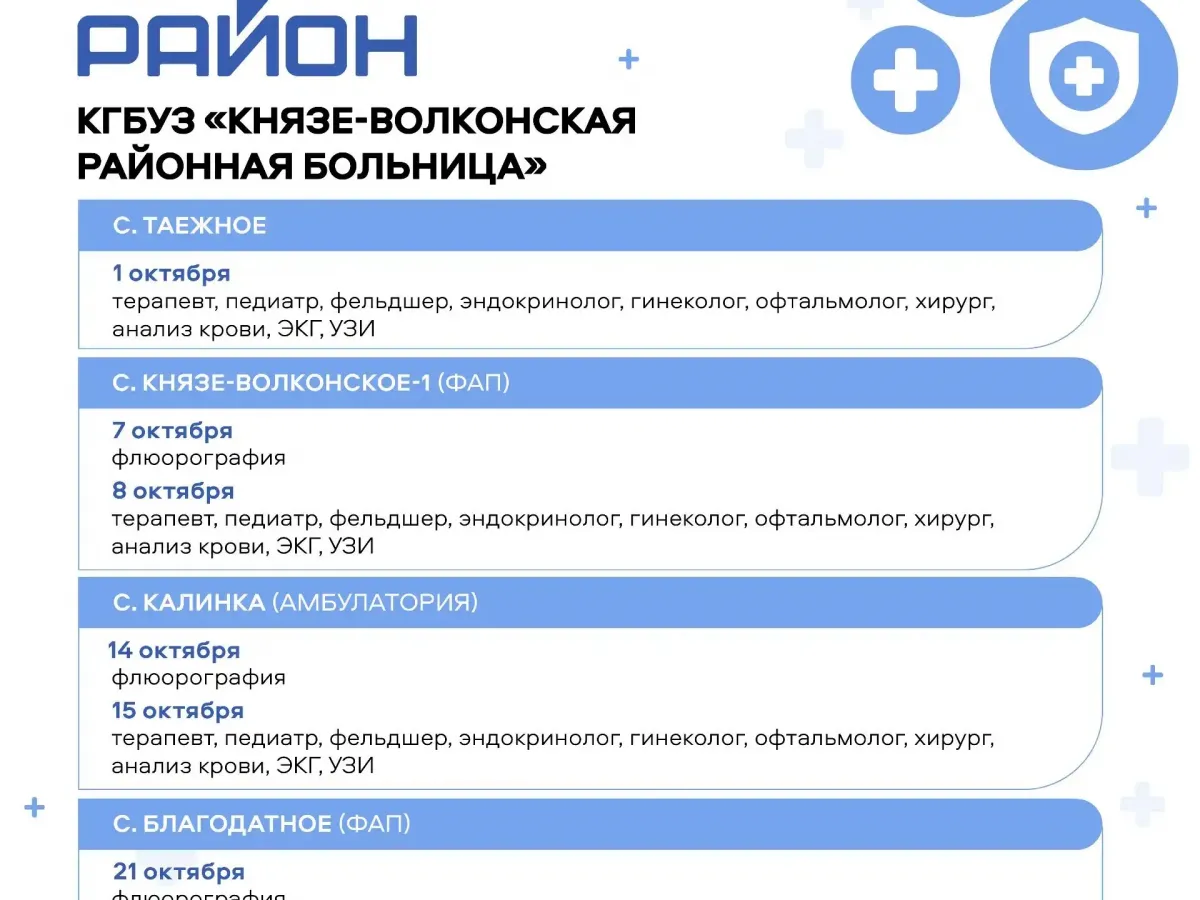 Выездные бригады врачей отправятся в районы края в октябре