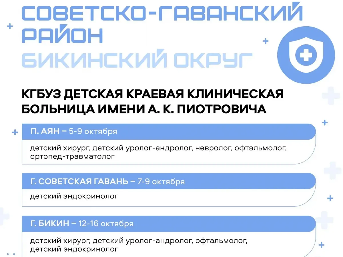 Выездные бригады врачей отправятся в районы края в октябре