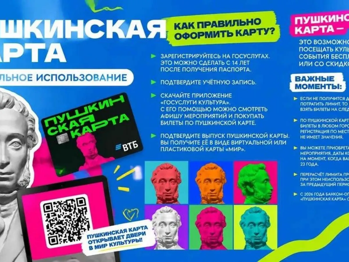 Кубань заняла второе место в России по числу учреждений «Пушкинской карты»