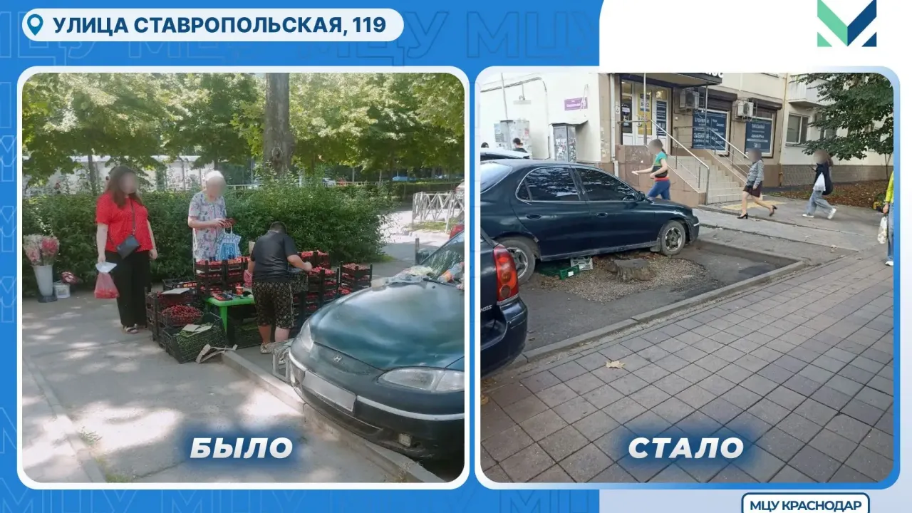 На Ставропольской, 119 в Краснодаре убрали незаконную торговлю — Краснодар Сейчас