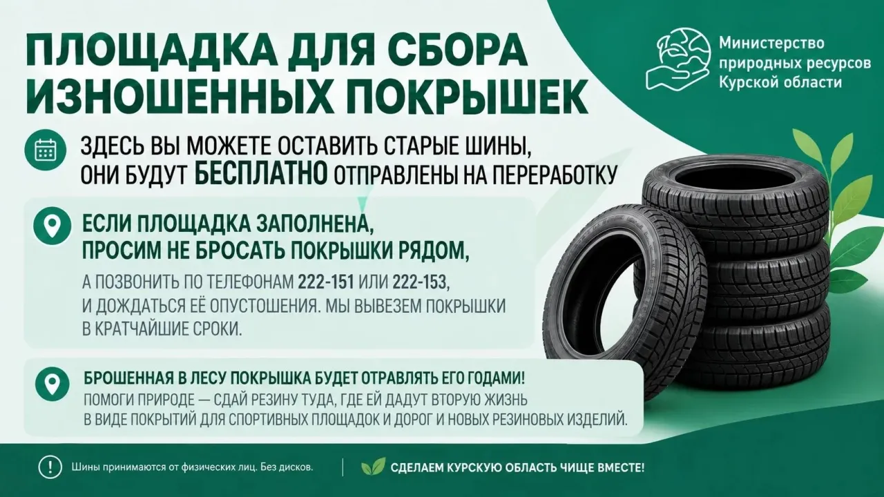 В Курске открыли еще две площадки для приема отработанных автомобильных покрышек — Курск Сейчас