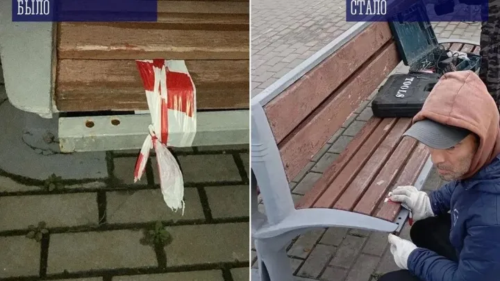 В Мурманске отремонтировали скамейки у Семеновского озера и качалку в сквере — Мурманск Сейчас