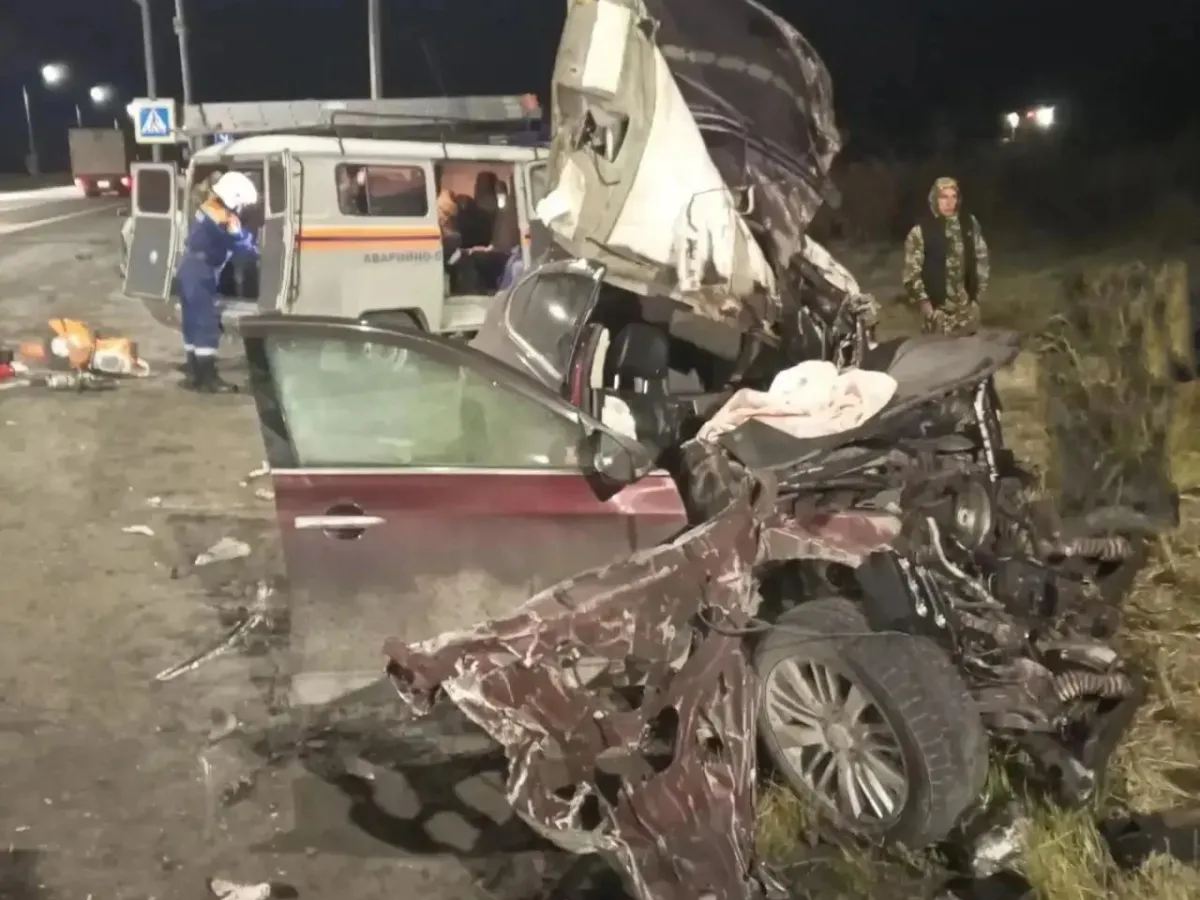 На трассе Р-256 произошло ночное ДТП с грузовиком и легковым автомобилем
