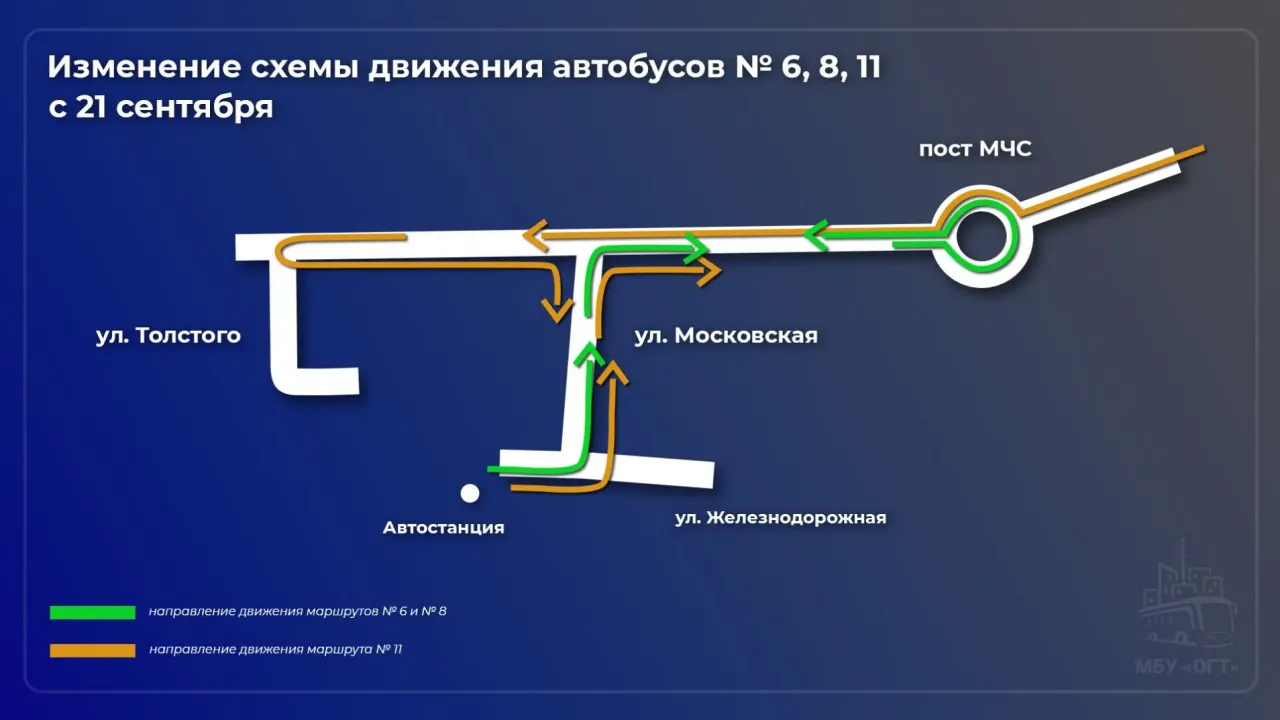 В Обнинске изменится схема движения автобусов № 6, 8 и 11 с 21 сентября