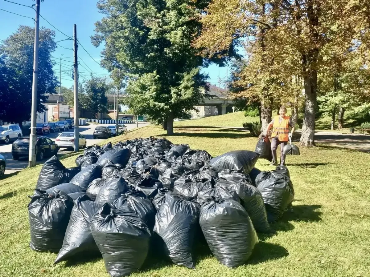 В скверах Советского района Орла началась уборка опавшей листвы