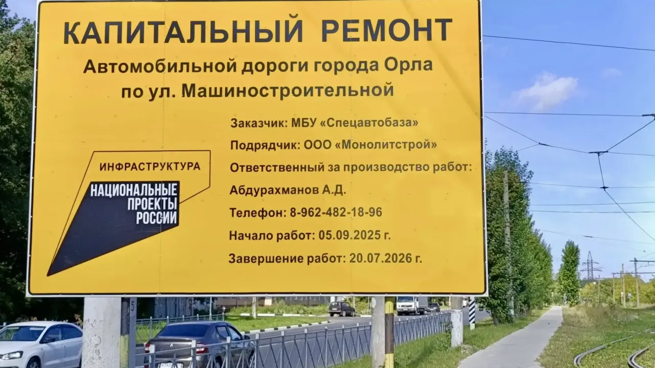 В Орле завершается капитальный ремонт улицы Машиностроительной — Орёл Сейчас