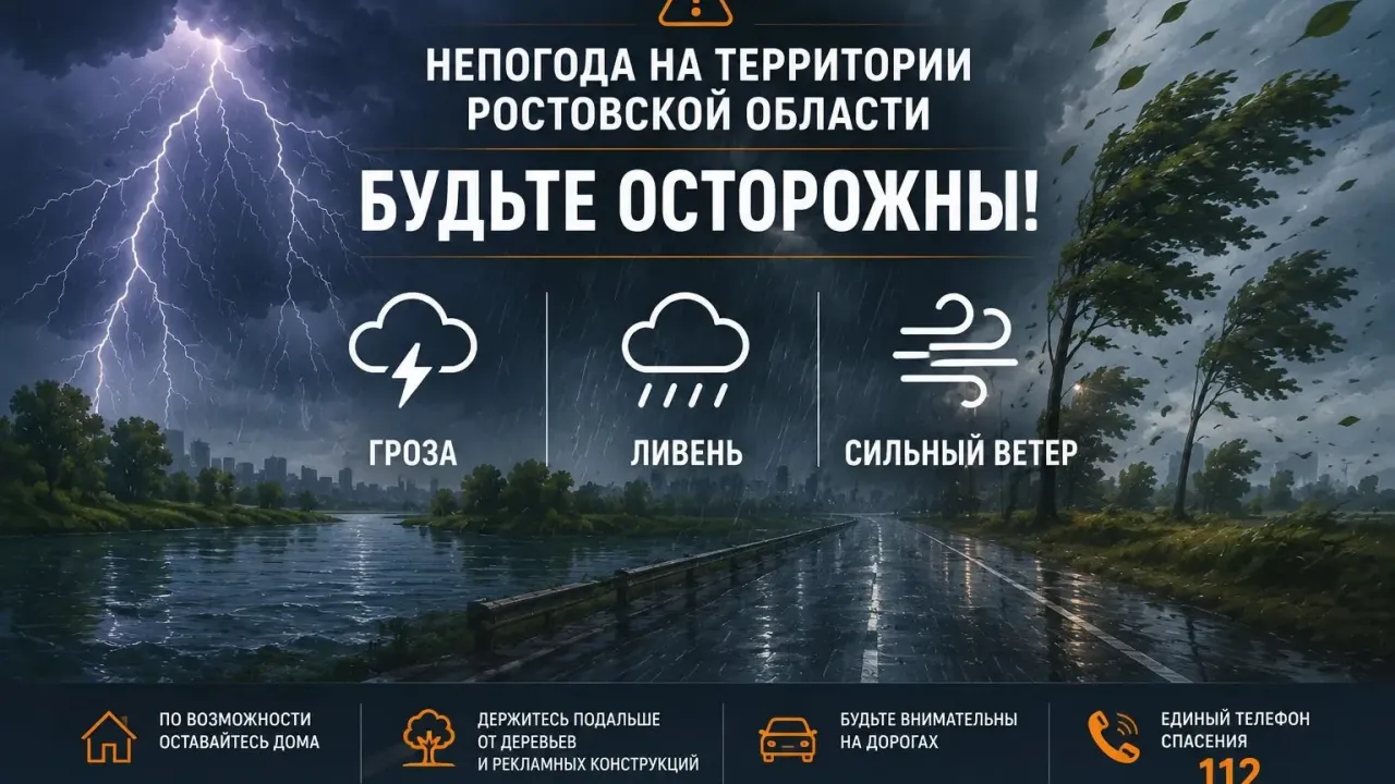 В Ростовской области объявили штормовое предупреждение из-за ливней и града — Ростов-на-Дону Сейчас