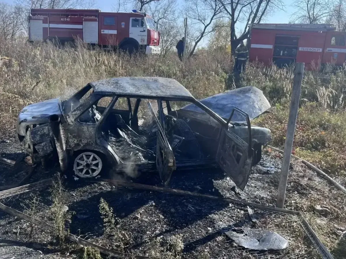 В Сасовском округе машина съехала в кювет и загорелась, водитель погибла