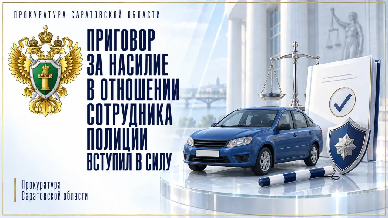 В Саратове вступил в силу приговор мужчине за нападение на сотрудника полиции