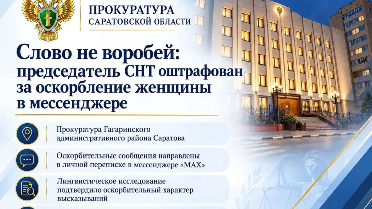 Председателя СНТ в Саратове оштрафовали за оскорбление женщины в мессенджере — Саратов Сейчас