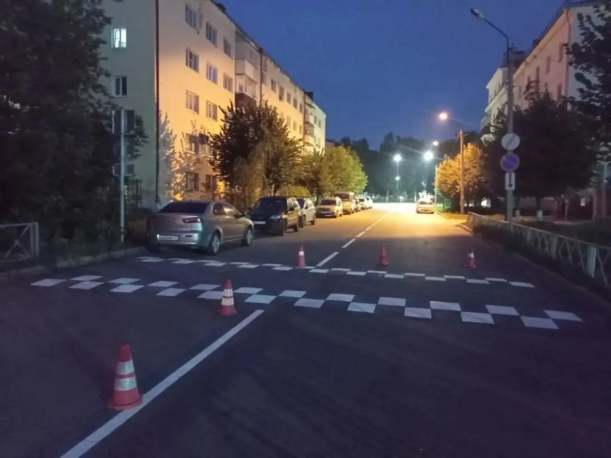 В Тамбове обновили дорожную разметку около школ к учебному году