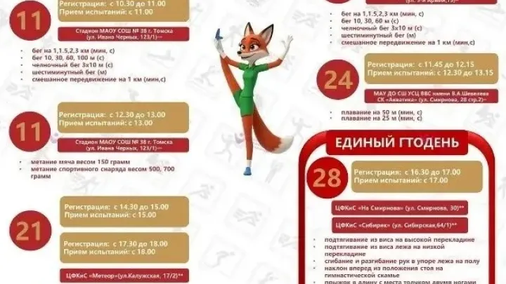 В октябре томичи смогут пройти тестирования по нормативам ГТО — Томск Сейчас