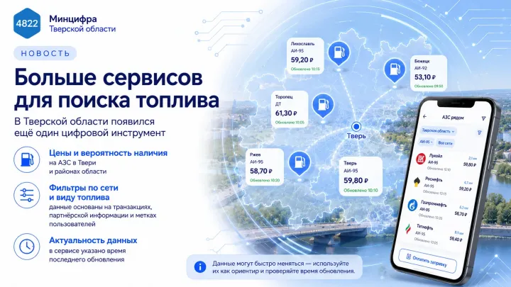В Тверской области расширили возможности цифрового поиска топлива на АЗС