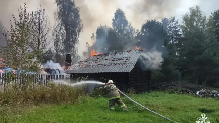 В деревне Бодачёво при пожаре сгорели дом и надворная постройка