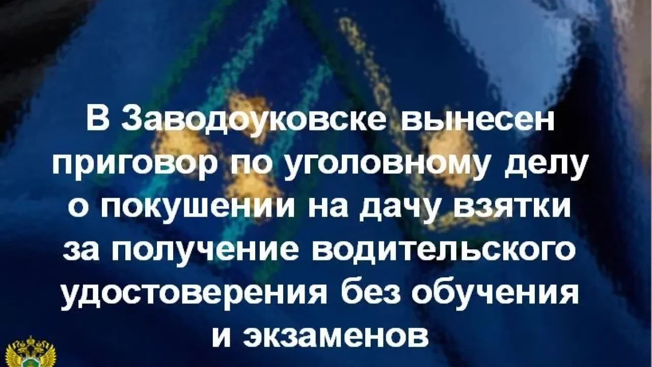 В Заводоуковске вынесли приговор по делу о покушении на дачу взятки за права