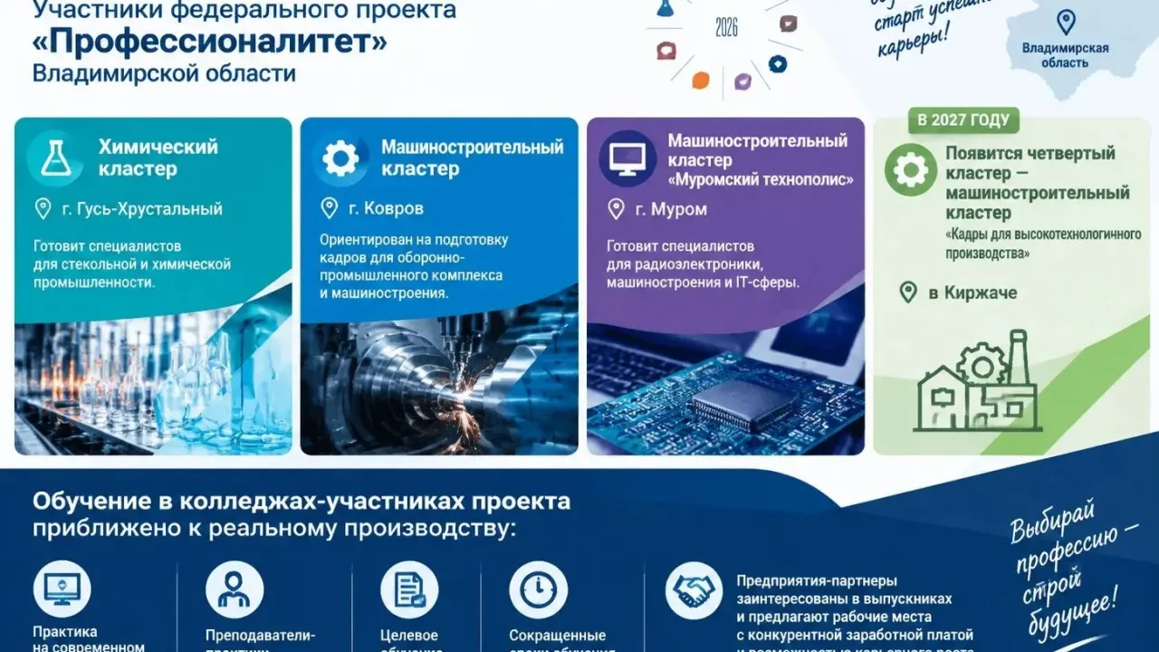 Во Владимирской области назвали самые популярные направления «Профессионалитета» — Владимир Сейчас