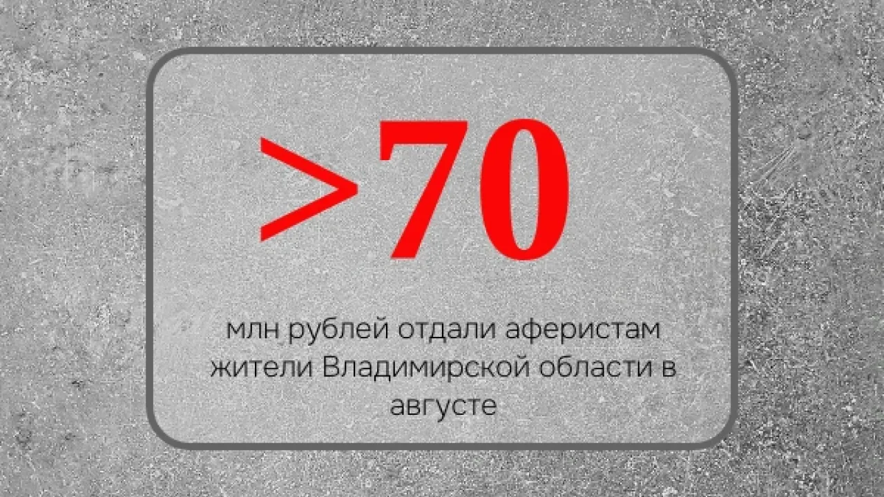 Жители Владимирской области потеряли более 70 млн рублей из-за ИТ-мошенников в августе — Владимир Сейчас