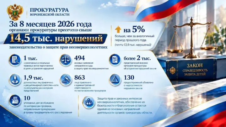 В Воронежской области за 8 месяцев выявили свыше 14,5 тыс. нарушений прав детей — Воронеж Сейчас