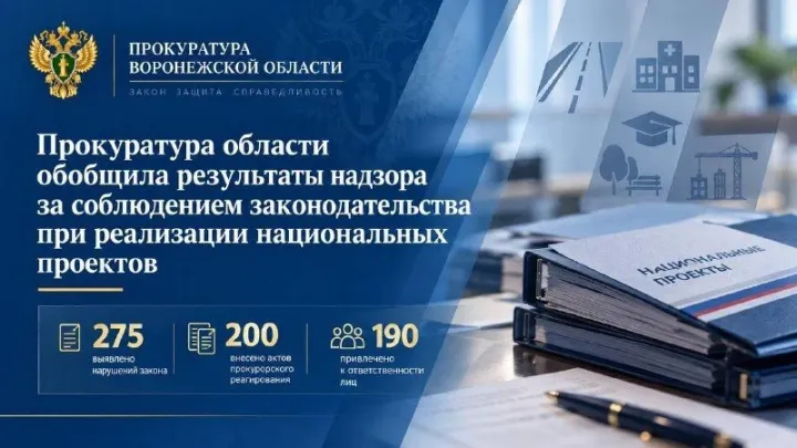 Прокуратура выявила более 275 нарушений при реализации нацпроектов в Воронежской области — Воронеж Сейчас