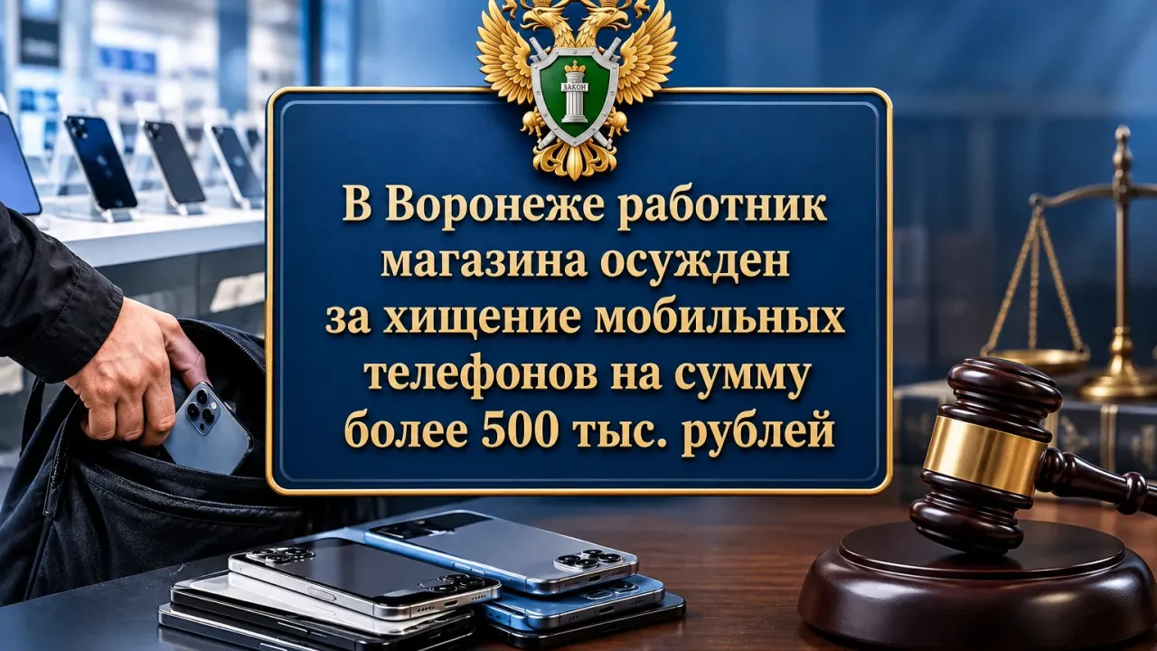 Работника магазина осудили за хищение мобильных телефонов на сумму более 500 тыс. рублей — Воронеж Сейчас